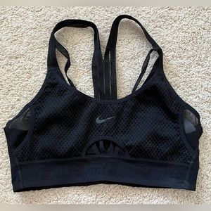 Nike Womens Black Strappy Meshy Sports Bra M